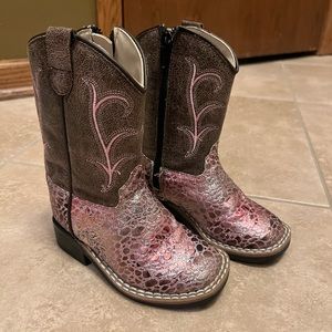 Like New! Old West Toddler Pink Leather Boots | Size 6 Toddler